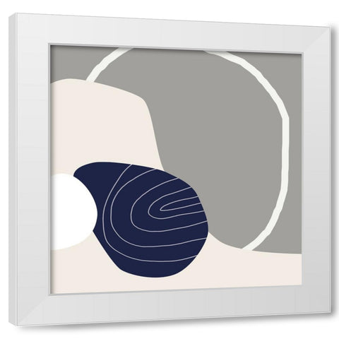 Minimalist Shapes 4 White Modern Wood Framed Art Print by Urban Epiphany