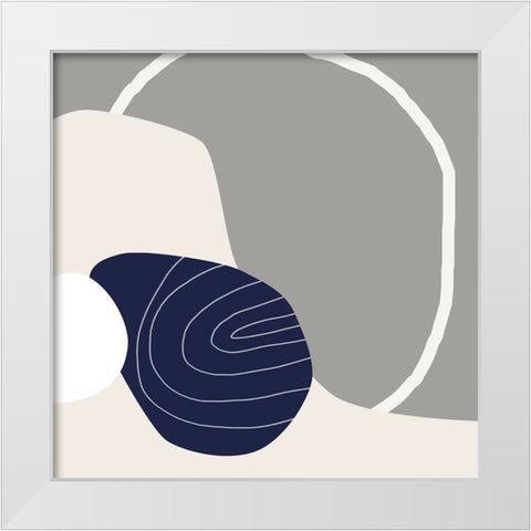 Minimalist Shapes 4 White Modern Wood Framed Art Print by Urban Epiphany