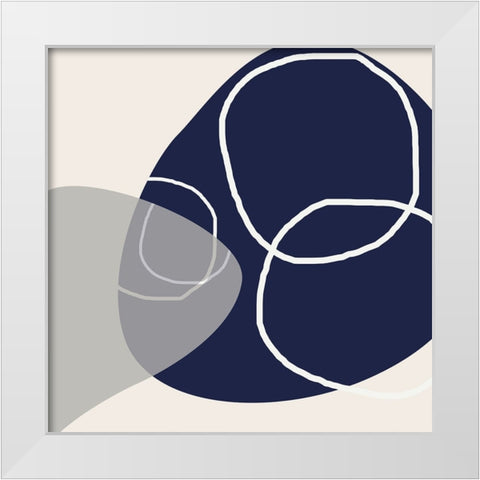 Minimalist Shapes 6 White Modern Wood Framed Art Print by Urban Epiphany