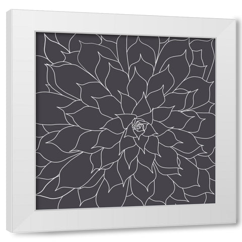 Black And Grey Succulents 1 White Modern Wood Framed Art Print by Urban Epiphany