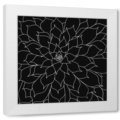 Black And Grey Succulents 2 White Modern Wood Framed Art Print by Urban Epiphany