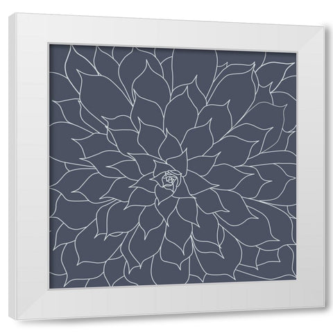 Black And Grey Succulents 3 White Modern Wood Framed Art Print by Urban Epiphany