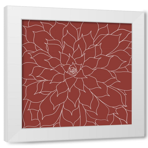 Succulent Red Earth White Modern Wood Framed Art Print by Urban Epiphany