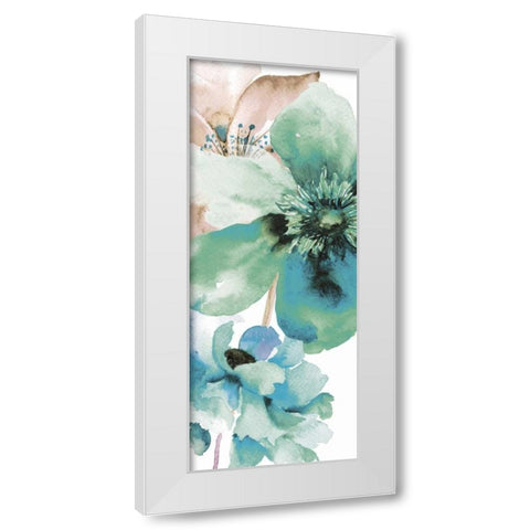 Indigo Petals 2 White Modern Wood Framed Art Print by Brown, Victoria