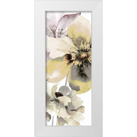 Gray Yellow Petals 1 White Modern Wood Framed Art Print by Brown, Victoria
