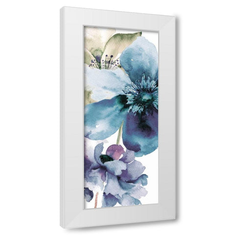 Icy Petals White Modern Wood Framed Art Print by Brown, Victoria