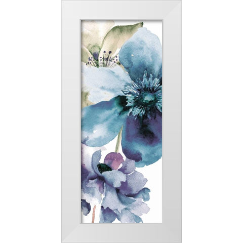 Icy Petals White Modern Wood Framed Art Print by Brown, Victoria
