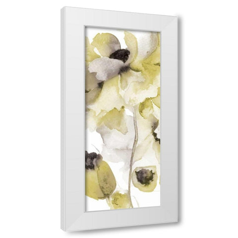 Gray Yellow Petals 2 White Modern Wood Framed Art Print by Brown, Victoria