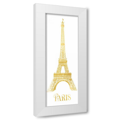 Gold Foil Paris White Modern Wood Framed Art Print by Brown,Victoria