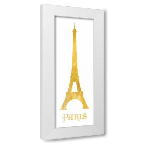 Gold Paris Silhouettes White Modern Wood Framed Art Print by Brown,Victoria