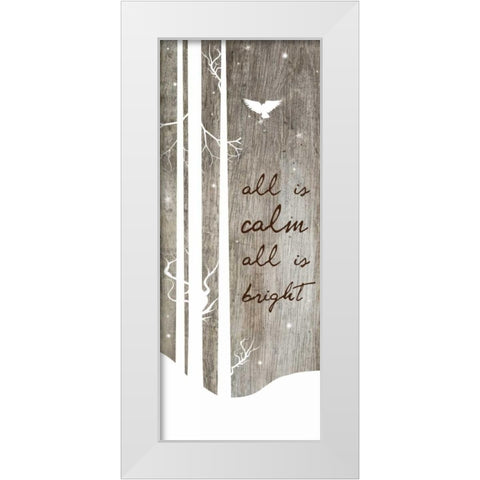Calm And Bright White Modern Wood Framed Art Print by Brown,Victoria