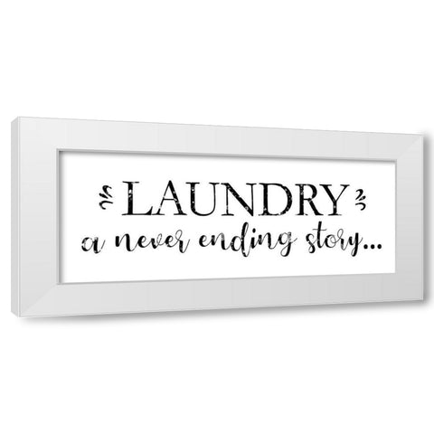 Laundry Words 5 White Modern Wood Framed Art Print by Brown, Victoria