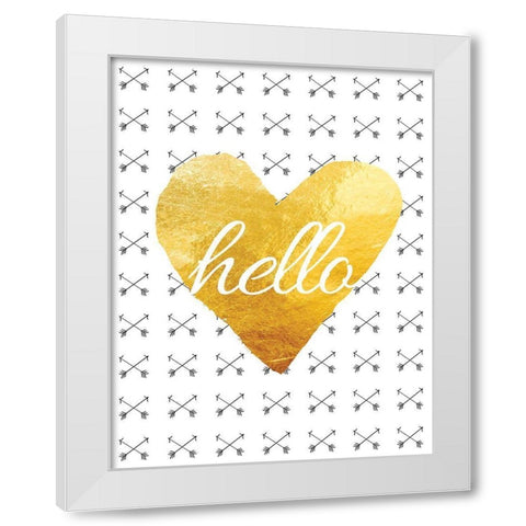 Hello 2 White Modern Wood Framed Art Print by Brown, Victoria