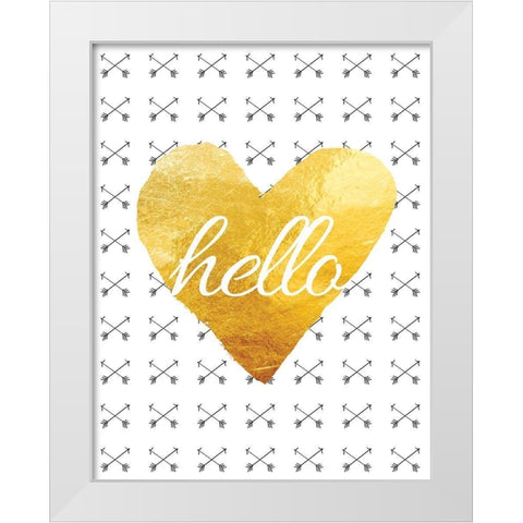 Hello 2 White Modern Wood Framed Art Print by Brown, Victoria