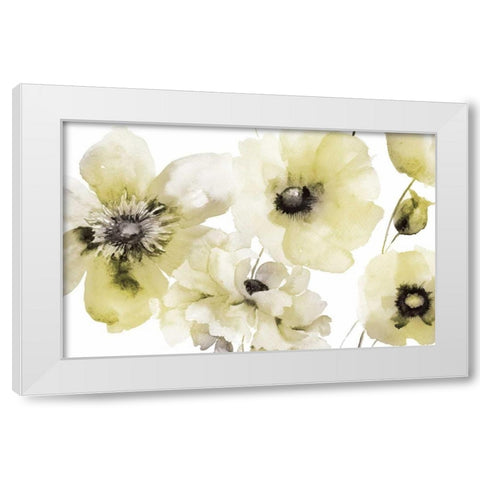 Gray Yellow Flora 3 White Modern Wood Framed Art Print by Brown, Victoria