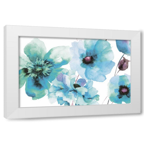 Indigo Hue Flora White Modern Wood Framed Art Print by Brown, Victoria