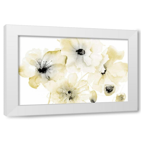 Gray Yellow Flora 4 White Modern Wood Framed Art Print by Brown, Victoria