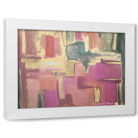 Abstract Pink White Modern Wood Framed Art Print by Brown, Victoria