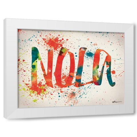 NOLA Watercolor White Modern Wood Framed Art Print by Brown, Victoria