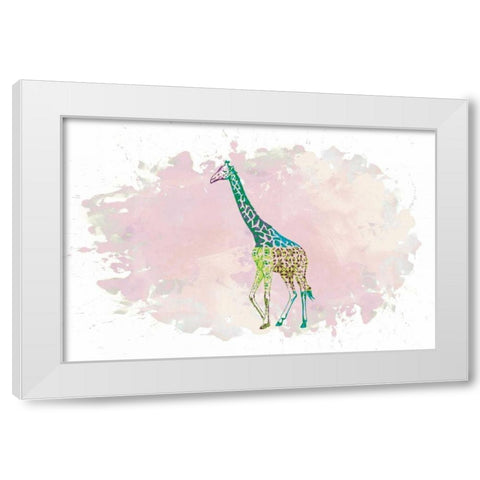 Giraffe White Modern Wood Framed Art Print by Brown,Victoria