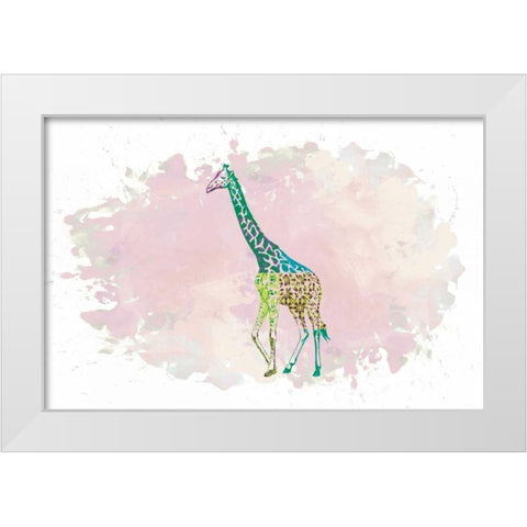 Giraffe White Modern Wood Framed Art Print by Brown,Victoria