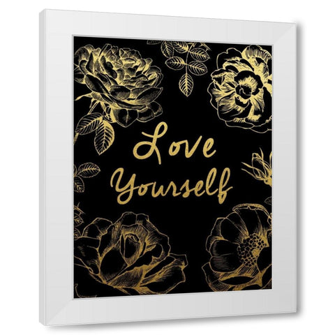 Love Yourself White Modern Wood Framed Art Print by Brown,Victoria