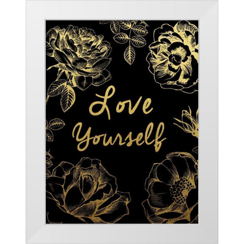 Love Yourself White Modern Wood Framed Art Print by Brown,Victoria