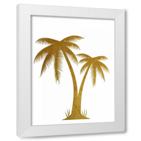 Golden Palm White Modern Wood Framed Art Print by Brown,Victoria