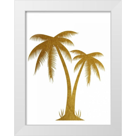 Golden Palm White Modern Wood Framed Art Print by Brown,Victoria