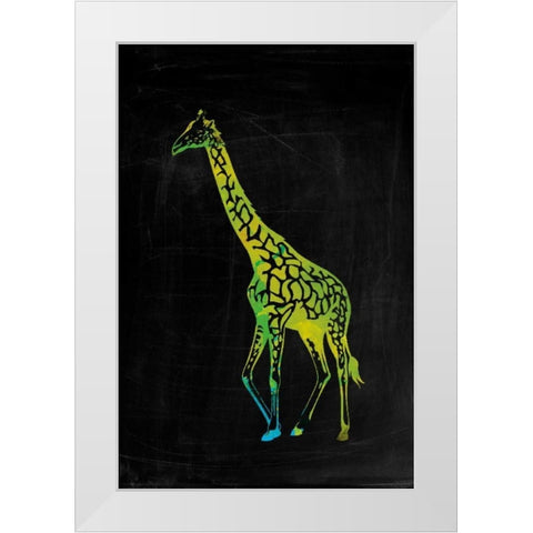 Giraffe White Modern Wood Framed Art Print by Brown,Victoria