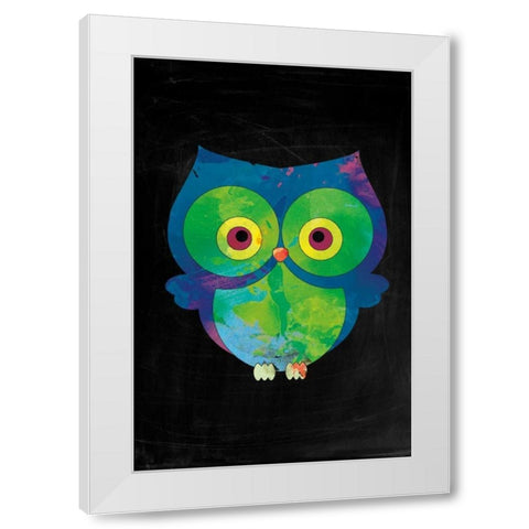Owl White Modern Wood Framed Art Print by Brown,Victoria