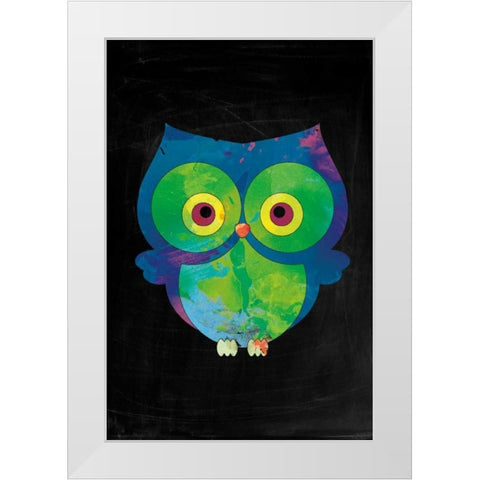 Owl White Modern Wood Framed Art Print by Brown,Victoria