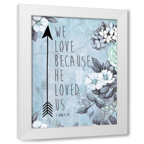 Because He Loved White Modern Wood Framed Art Print by Brown,Victoria