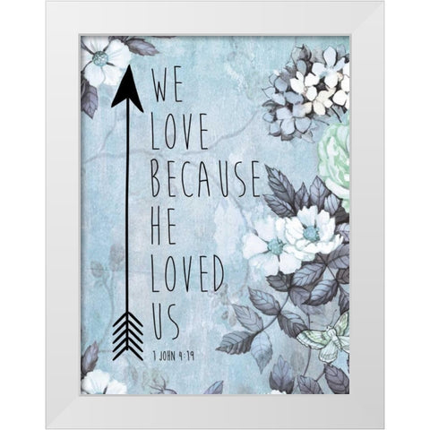Because He Loved White Modern Wood Framed Art Print by Brown,Victoria