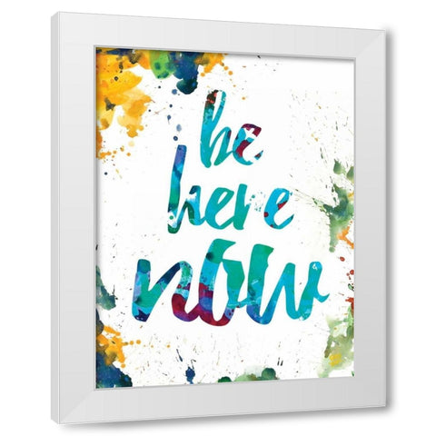 Be Here Now White Modern Wood Framed Art Print by Brown, Victoria