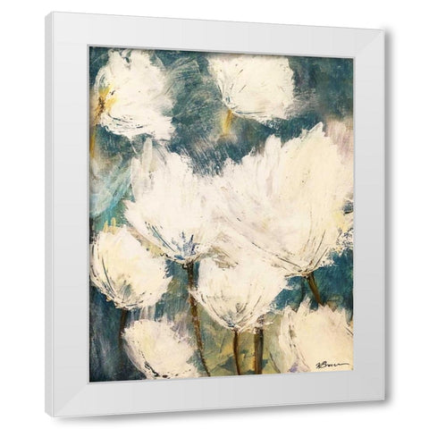 Floral Painting 2 White Modern Wood Framed Art Print by Brown,Victoria