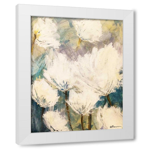 Floral Outburst White Modern Wood Framed Art Print by Brown,Victoria