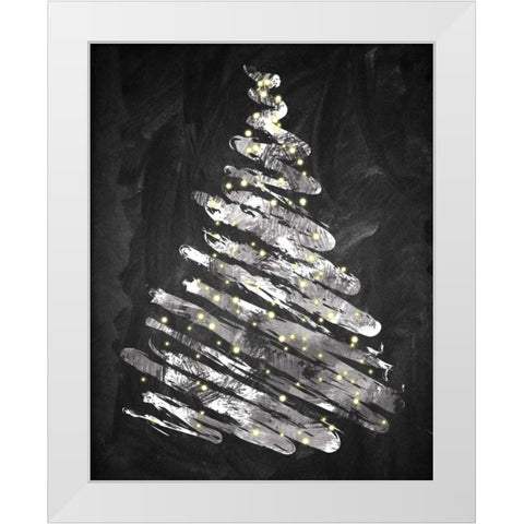 Chalkboard Tree 1 White Modern Wood Framed Art Print by Brown,Victoria