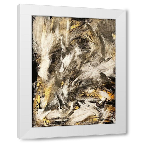 Gold Black Silver White Modern Wood Framed Art Print by Brown, Victoria
