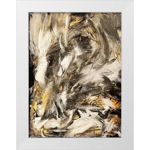 Gold Black Silver White Modern Wood Framed Art Print by Brown, Victoria
