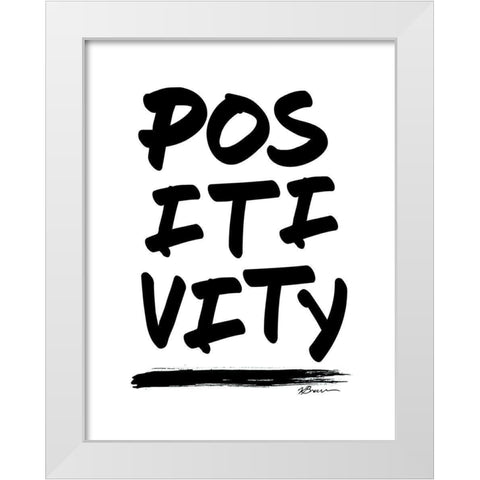 Positivity White Modern Wood Framed Art Print by Brown, Victoria