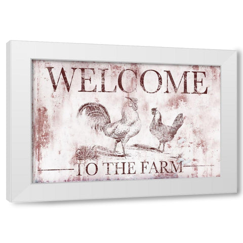 Welcome Farm White Modern Wood Framed Art Print by Brown, Victoria