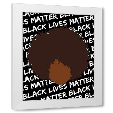 BLM 8 White Modern Wood Framed Art Print by Brown, Victoria