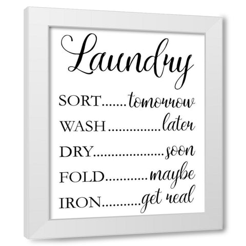 Laundry Words 1 White Modern Wood Framed Art Print by Brown, Victoria