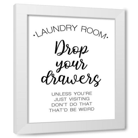 Laundry Words 4 White Modern Wood Framed Art Print by Brown, Victoria