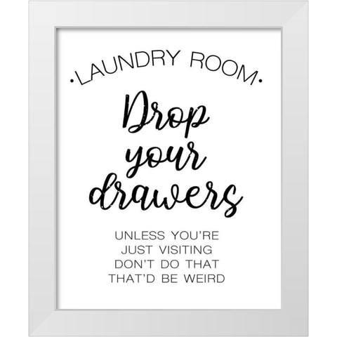 Laundry Words 4 White Modern Wood Framed Art Print by Brown, Victoria