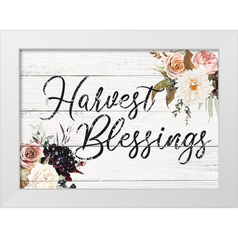 Harvest Blessings White Modern Wood Framed Art Print by Brown, Victoria