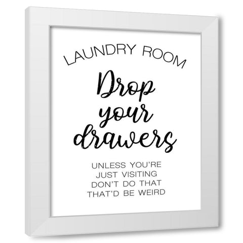 Laundry Words 4 White Modern Wood Framed Art Print by Brown, Victoria