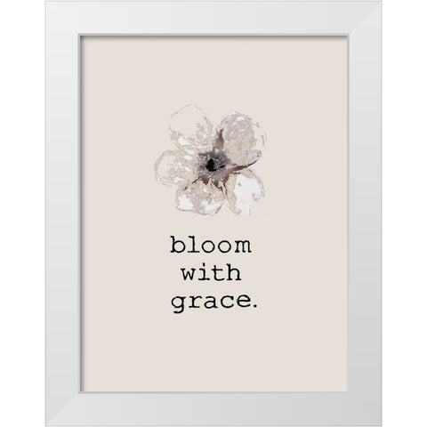 Bloom Grace White Modern Wood Framed Art Print by Brown, Victoria