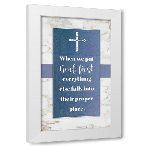 God First White Modern Wood Framed Art Print by Brown, Victoria